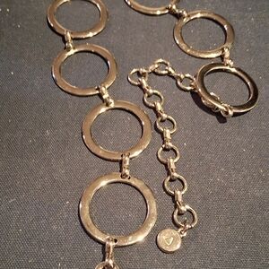 Elegant Silver-tone Circle Link Belt